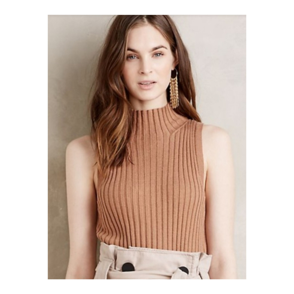 Anthropologie Moth Ribbed Sweater Tank